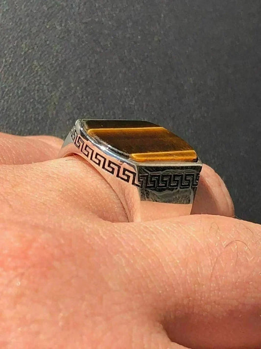 Golden Tiger Eye Luxury Men’s Signet Ring