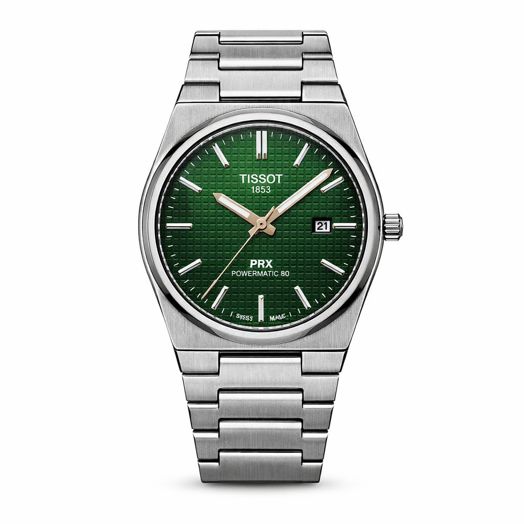 Luxury Green Textured Dial Stainless Steel Watch – Automatic Style Design