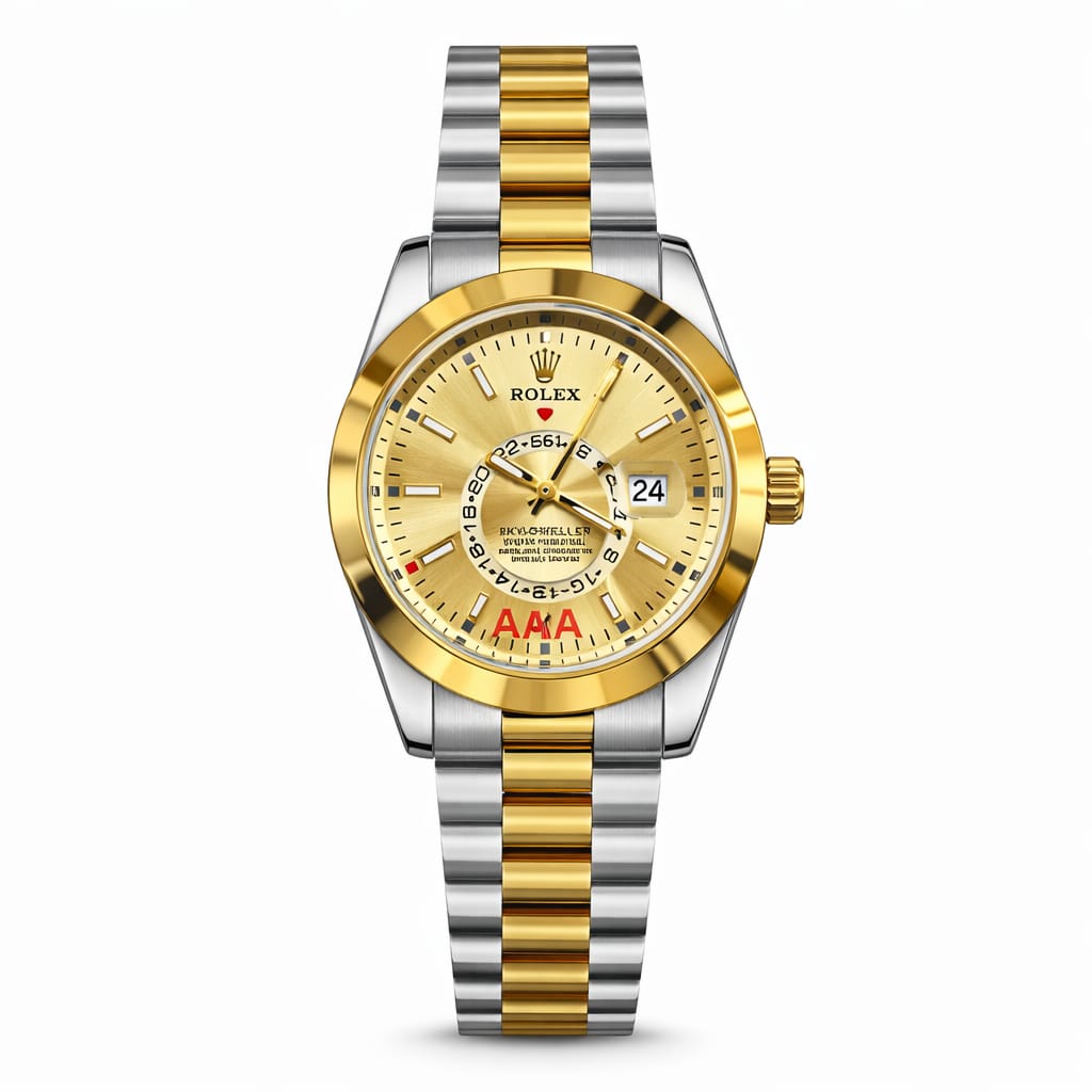 Luxury Two-Tone Stainless Steel Watch – Gold Dial