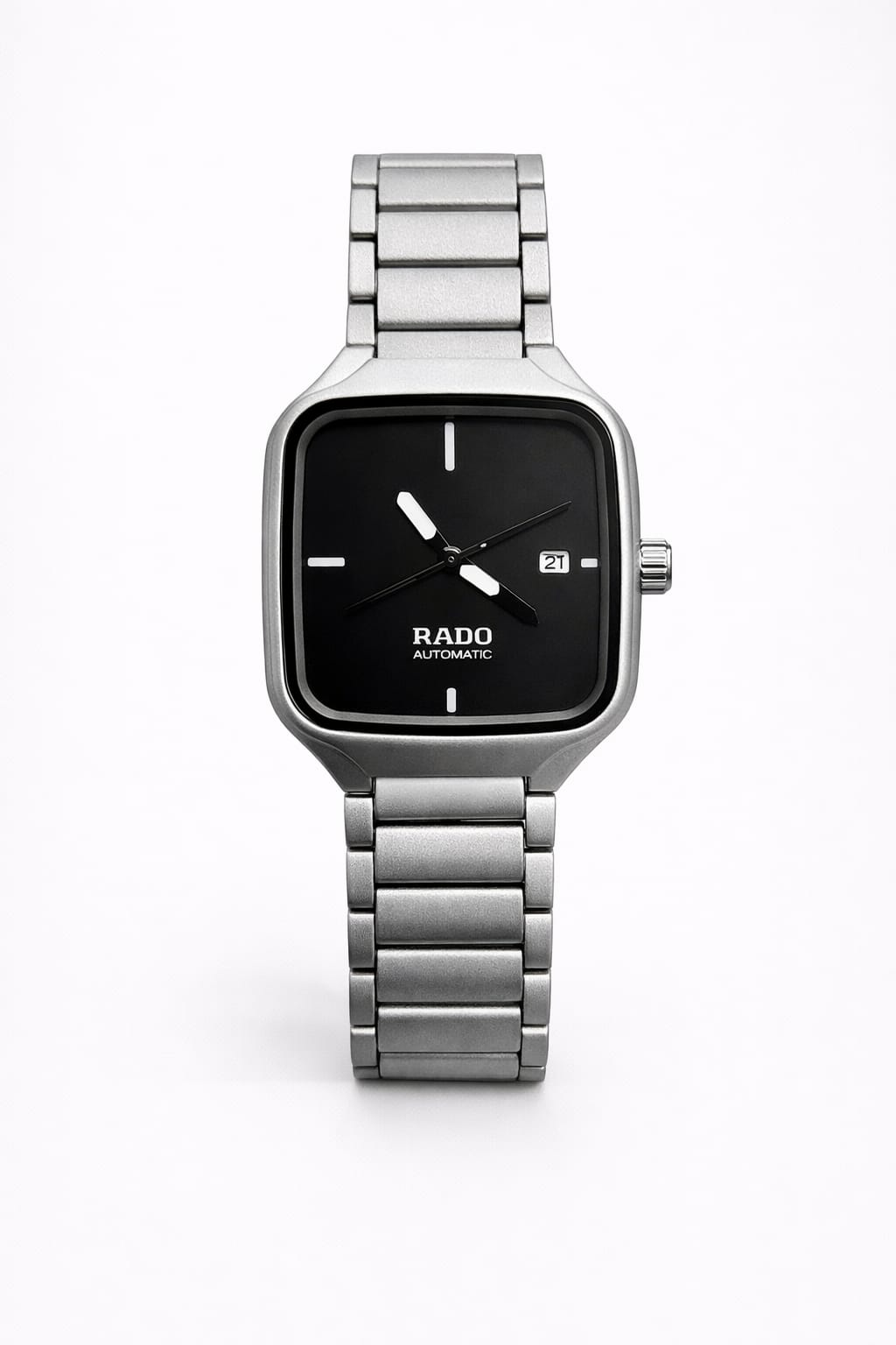 Rado Automatic Square Watch – Silver & Black Edition