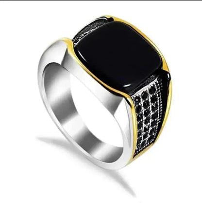 Golden/silver Edge Black Ring
