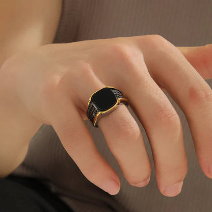 Golden/silver Edge Black Ring