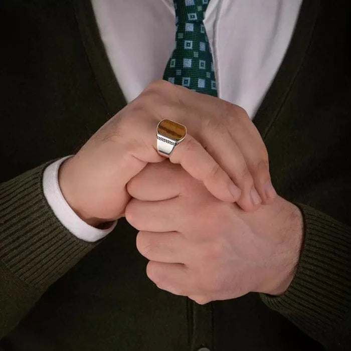 Golden Tiger Eye Luxury Men’s Signet Ring