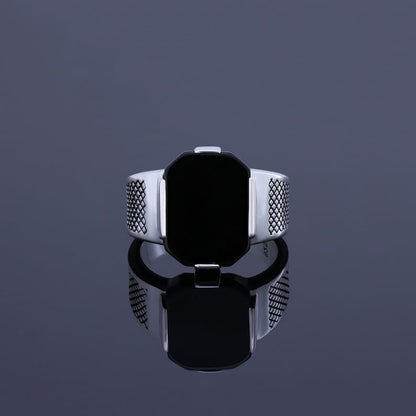 Vintage Sterling Silver Black Gemstone