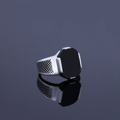 Vintage Sterling Silver Black Gemstone