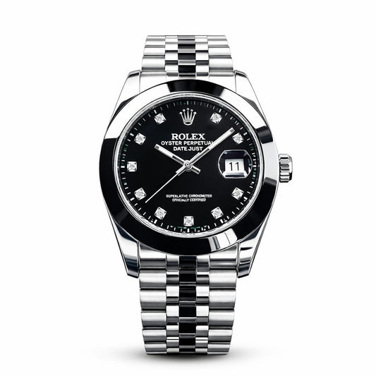 Luxury Stainless Steel Datejust-Style Automatic Watch – Black Dial