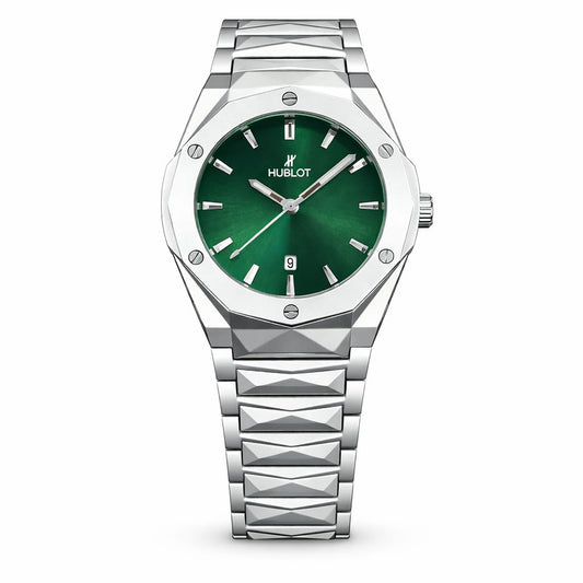 Luxury Green Chronograph Stainless Steel Watch – Premium Sports Design