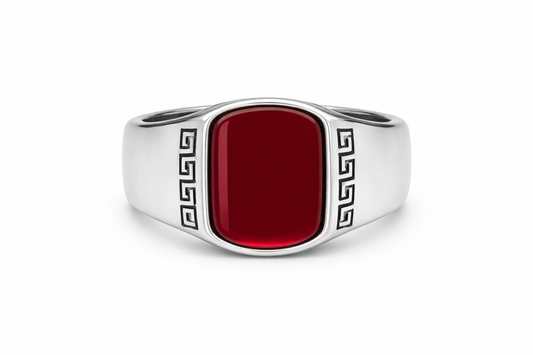 Crimson Stone Luxury Men’s Signet Ring