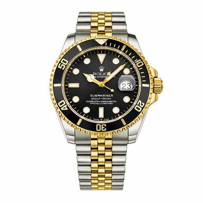 Gold Luxury Diver Watch – Black Dial