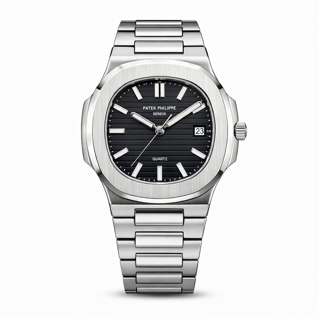 Premium Stainless Steel Black Dial Men's Watch