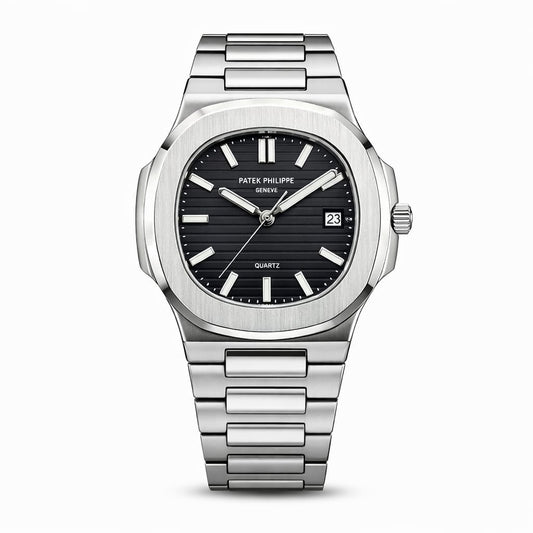 Premium Stainless Steel Black Dial Men's Watch
