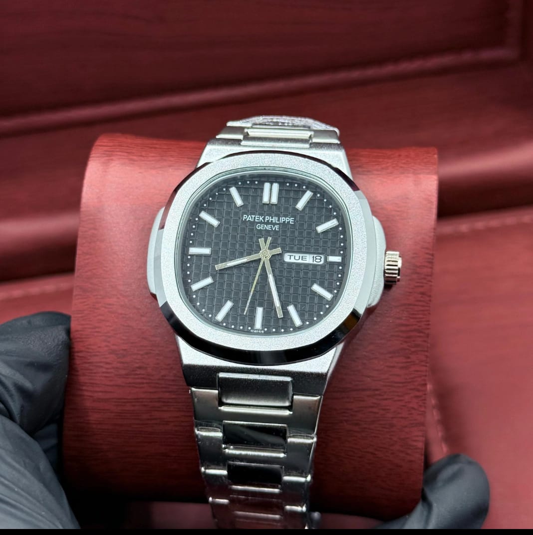Luxury Stainless Steel Day-Date Wristwatch