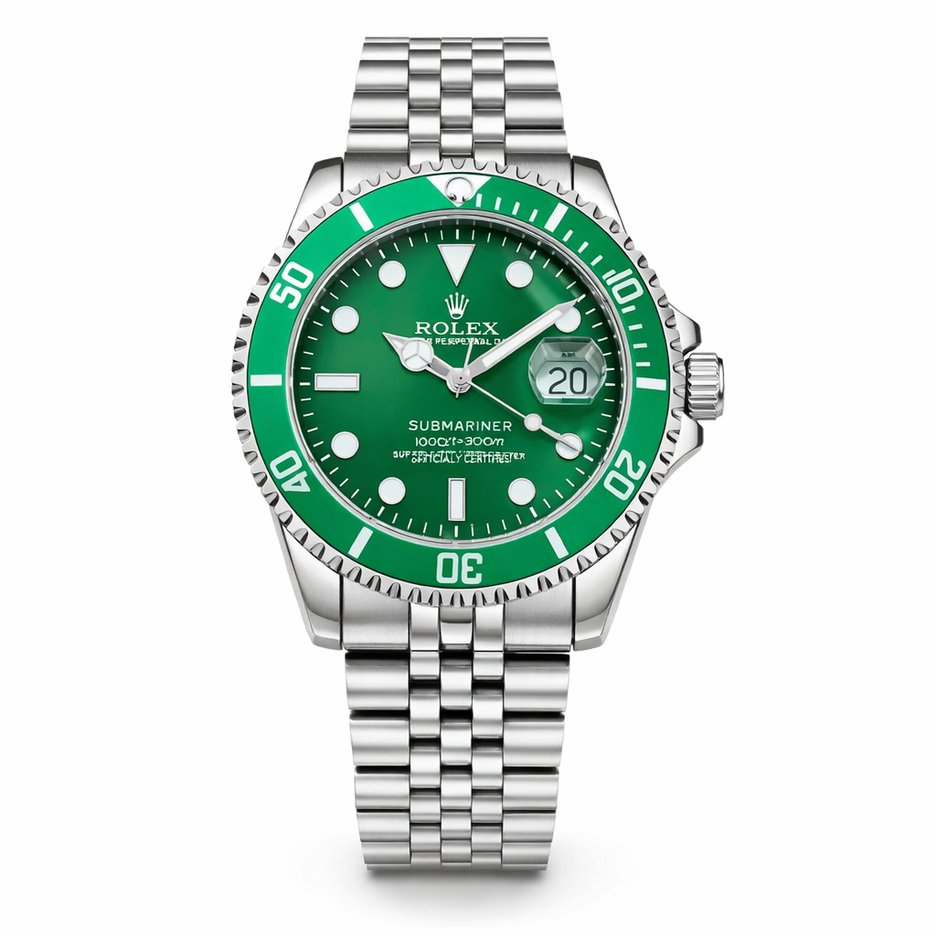 Luxury Automatic Green Diver Watch – Stainless Steel Edition