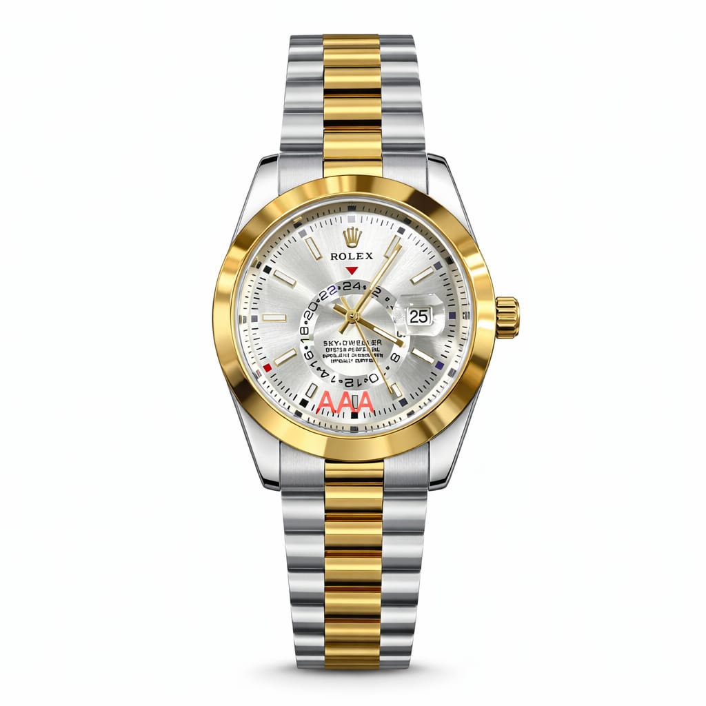 Luxury Two-Tone Stainless Steel Watch – Silver Dial
