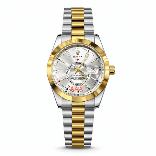 Luxury Two-Tone Stainless Steel Watch – Silver Dial