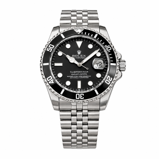 Luxury Automatic Black Diver Watch – Stainless Steel Edition