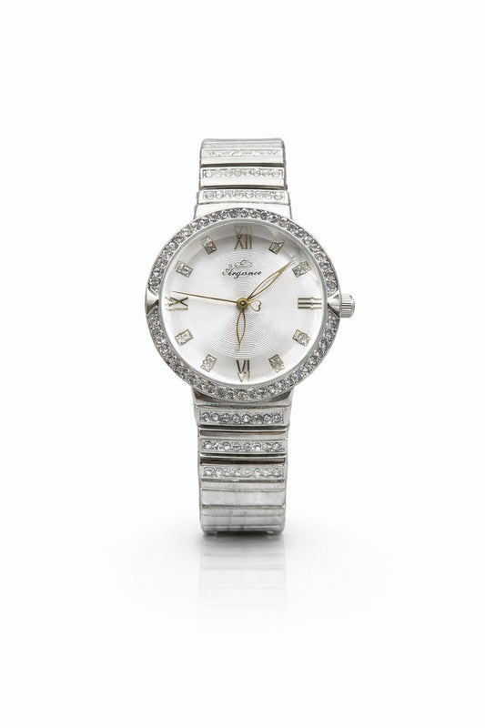Elegant Silver Crystal Dial Women’s Bracelet Watch