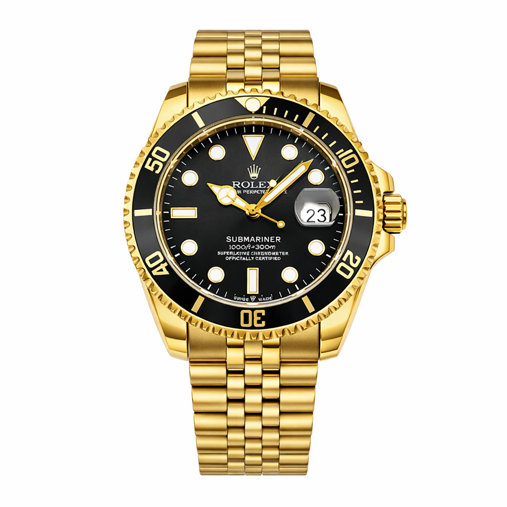 Gold Luxury Diver Watch – Black Dial
