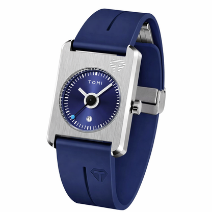 TOMI Minimalist Square Dial Watch – Blue Edition