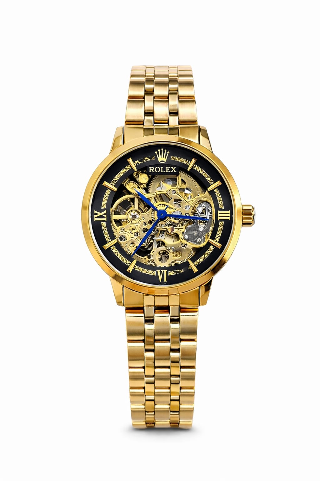 Premium Gold Skeleton Dial Men’s Wrist Watch