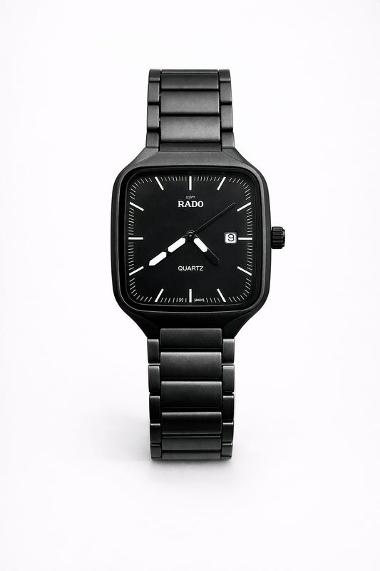 Rado Quartz All Black Square Watch – Premium Edition