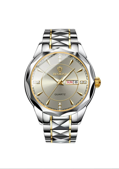 BINBOND Luxury Quartz Men’s Watch – Day & Date Display